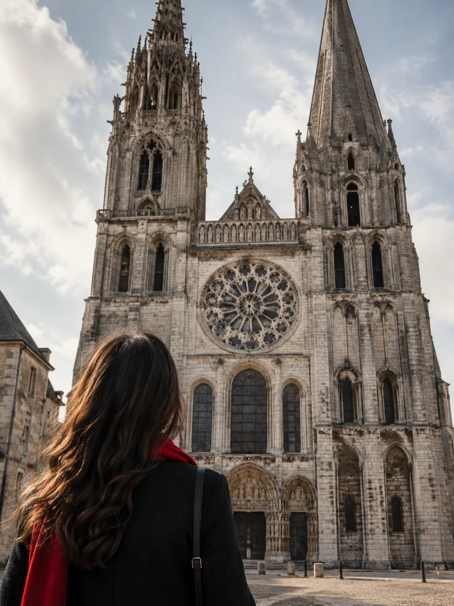 Vue sur la cathédrale de Chartres